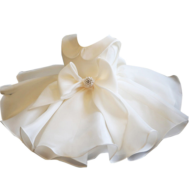 Elegant Girl Lapel Puffy Princess Dress