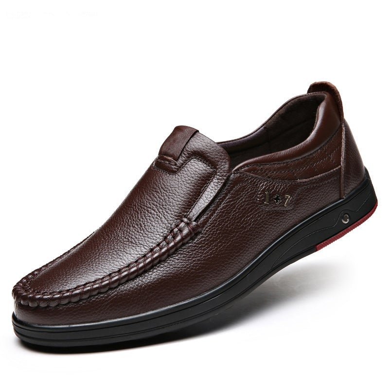 Mens Casual Genuine Leather Soft Insole Business Loafers