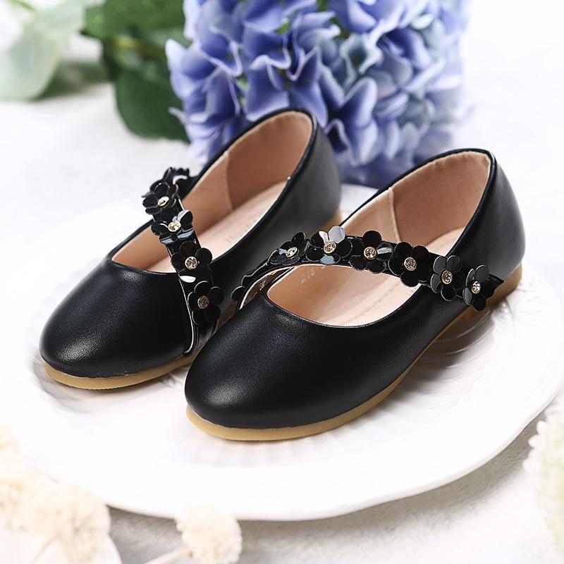 Girls Princess Shoes Dress Flower Leather Shoes