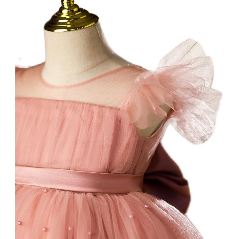 Lovely Lace Flower Girl Bow Fluffy Dress