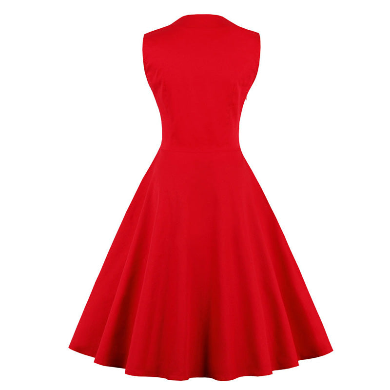 Sleeveless Plaid Retro Dress