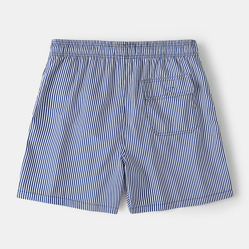 Blue Striped Quick Dry Beach Shorts