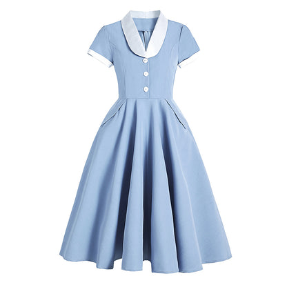 1950s Vintage Blue Midi Dress