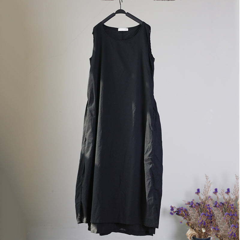 Sleeveless Double Layer Drawstring Dress
