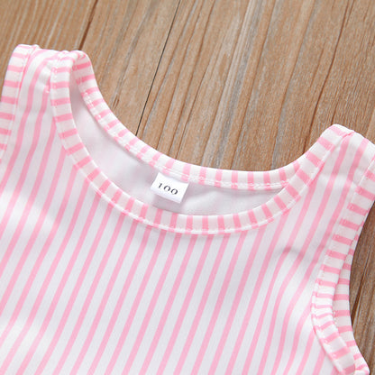 Girls Two-piece Swimsuit With Ruffles