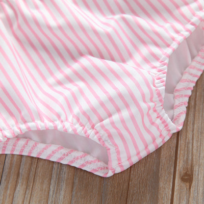 Girls Two-piece Swimsuit With Ruffles