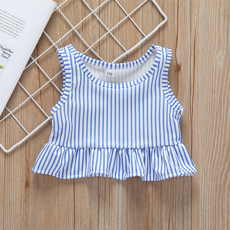 Girls Two-piece Swimsuit With Ruffles