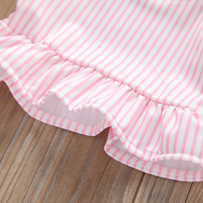 Girls Two-piece Swimsuit With Ruffles