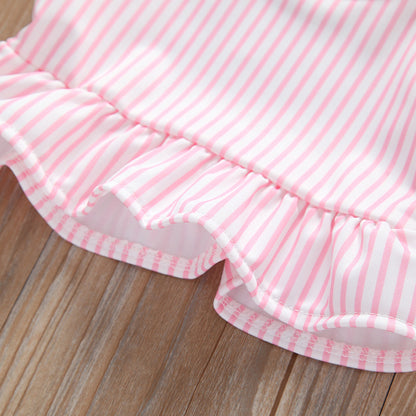 Girls Two-piece Swimsuit With Ruffles