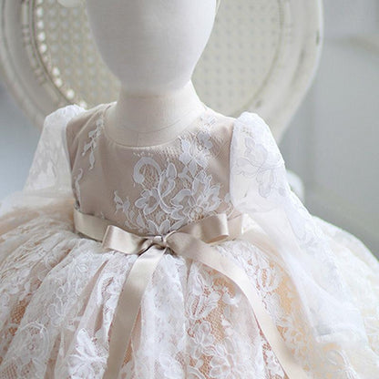 Lace Floral Girl Princess Puffy Dress