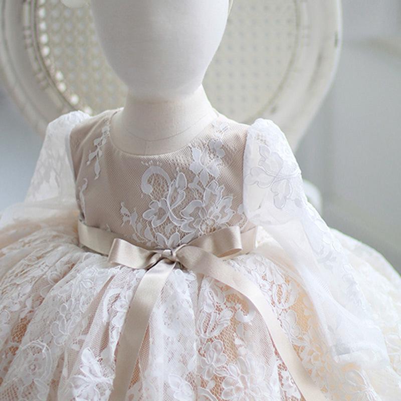 Lace Floral Girl Princess Puffy Dress