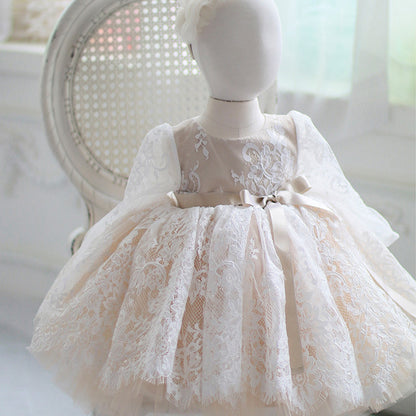 Lace Floral Girl Princess Puffy Dress