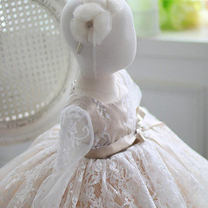 Lace Floral Girl Princess Puffy Dress