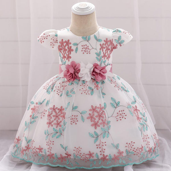 Baby Girls Lace Cozy Embroidery Princess Dress