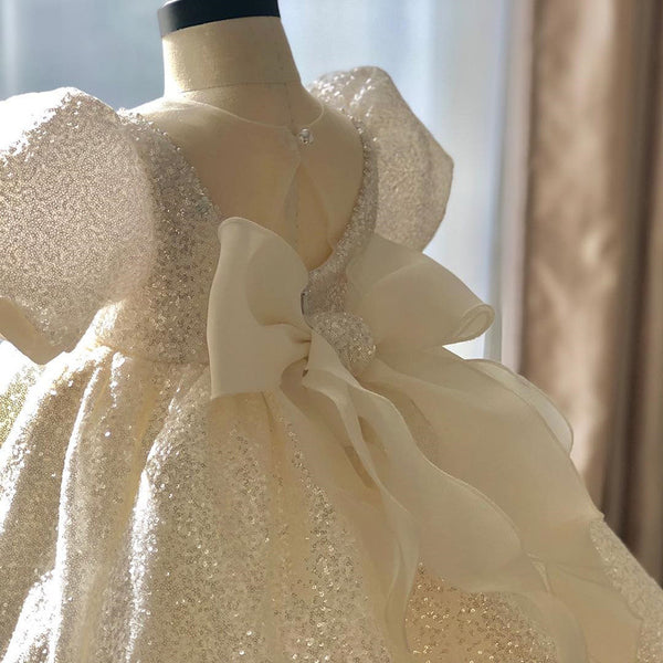 White Sequined Princess Dress