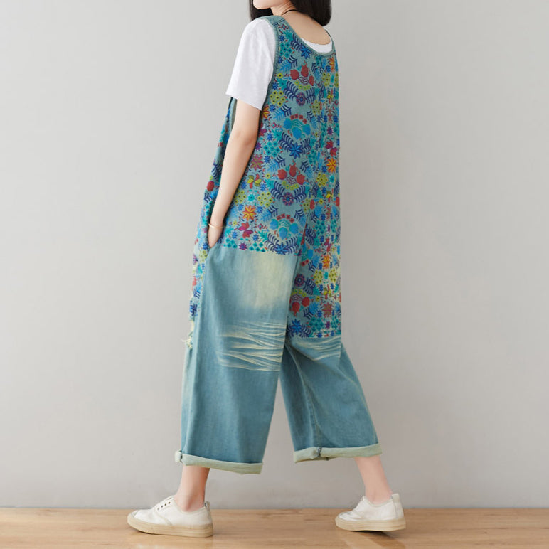 Vintage Flower Wide-leg Jumpsuit