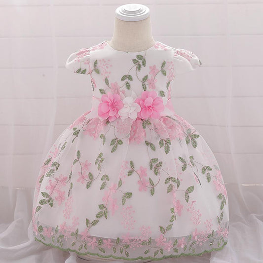 Baby Girls Lace Cozy Embroidery Princess Dress