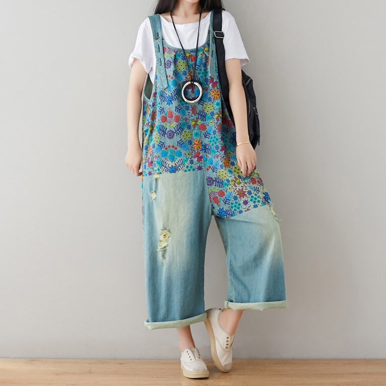 Vintage Flower Wide-leg Jumpsuit