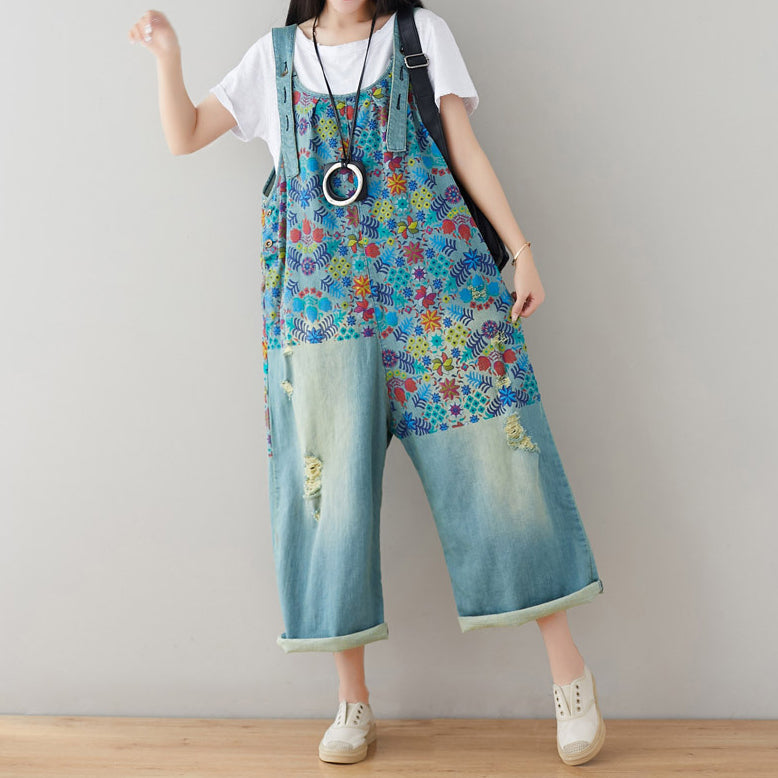 Vintage Flower Wide-leg Jumpsuit