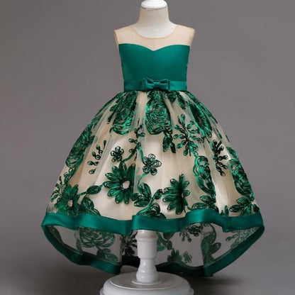 Summer Baby Girls Children Flowers Tail  Dress