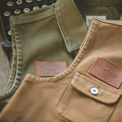 Men's Vintage Slim Single Breasted Multi-pocket Hunting Vest