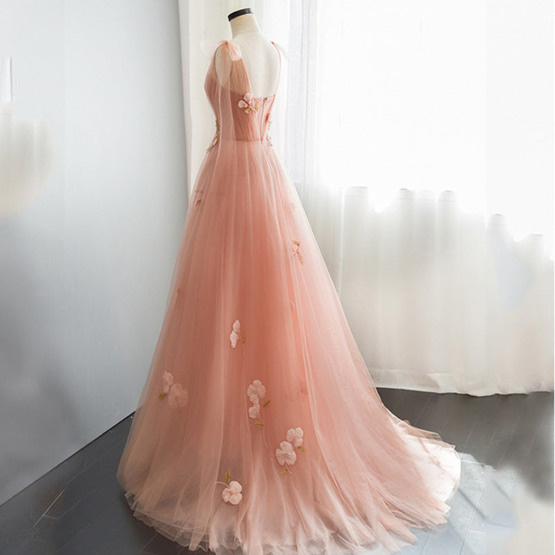 Flower Suspender Party Dress