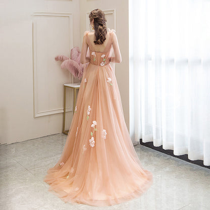 Flower Suspender Party Dress