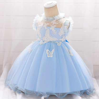 Baby One-year-old Lace Butterfly Puffy Princess Dress