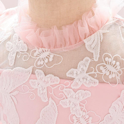Baby One-year-old Lace Butterfly Puffy Princess Dress