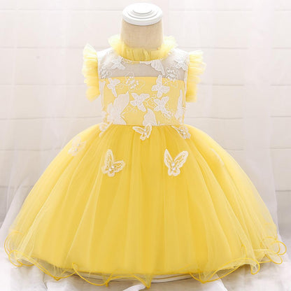 Baby One-year-old Lace Butterfly Puffy Princess Dress