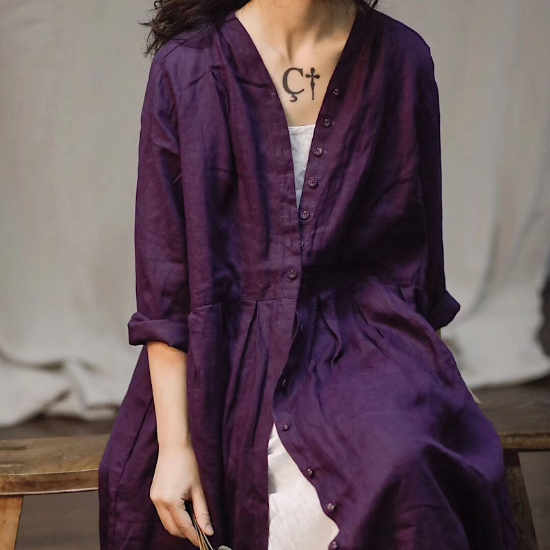 Vinatge Long Linen Cardigan
