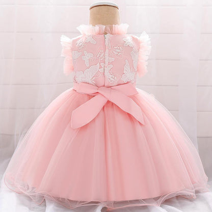 Baby One-year-old Lace Butterfly Puffy Princess Dress