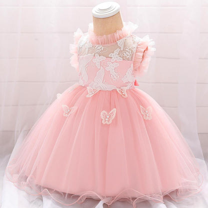 Baby One-year-old Lace Butterfly Puffy Princess Dress