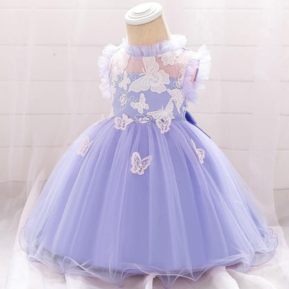 Baby One-year-old Lace Butterfly Puffy Princess Dress