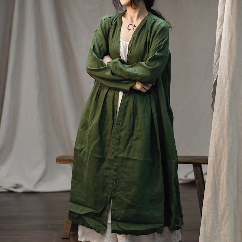 Vinatge Long Linen Cardigan