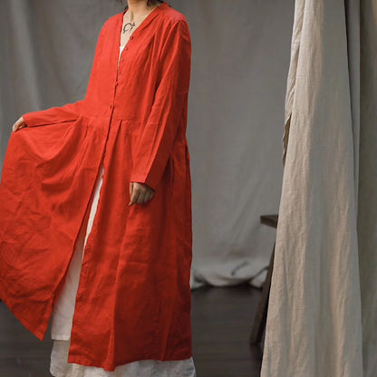 Vinatge Long Linen Cardigan