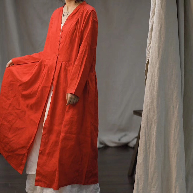 Vinatge Long Linen Cardigan
