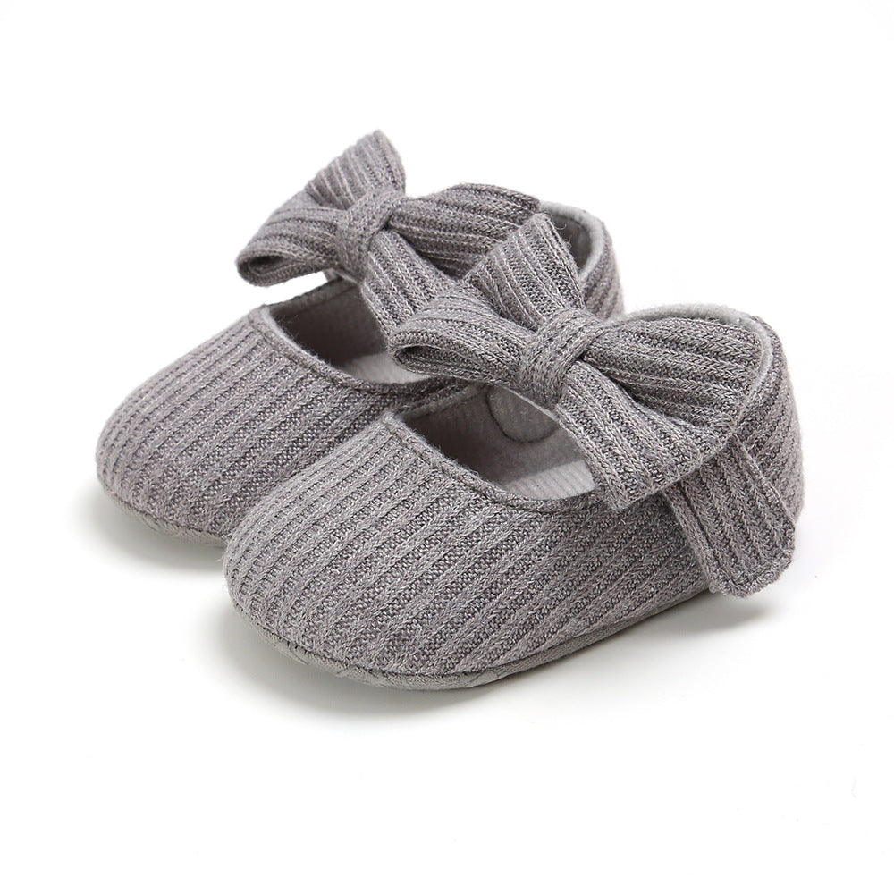Bowknot Princess Shoes Yarn Soft Sole Baby Shoes
