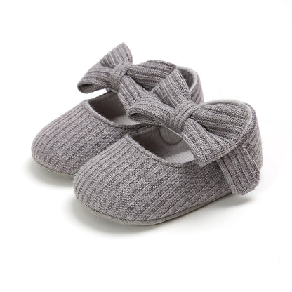 Bowknot Princess Shoes Yarn Soft Sole Baby Shoes