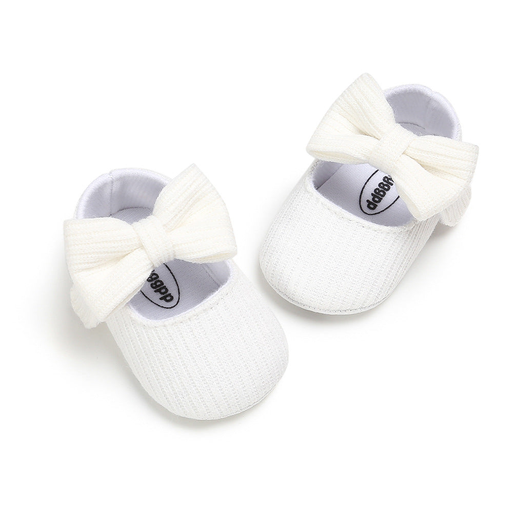 Bowknot Princess Shoes Yarn Soft Sole Baby Shoes