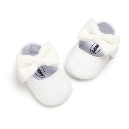 Bowknot Princess Shoes Yarn Soft Sole Baby Shoes