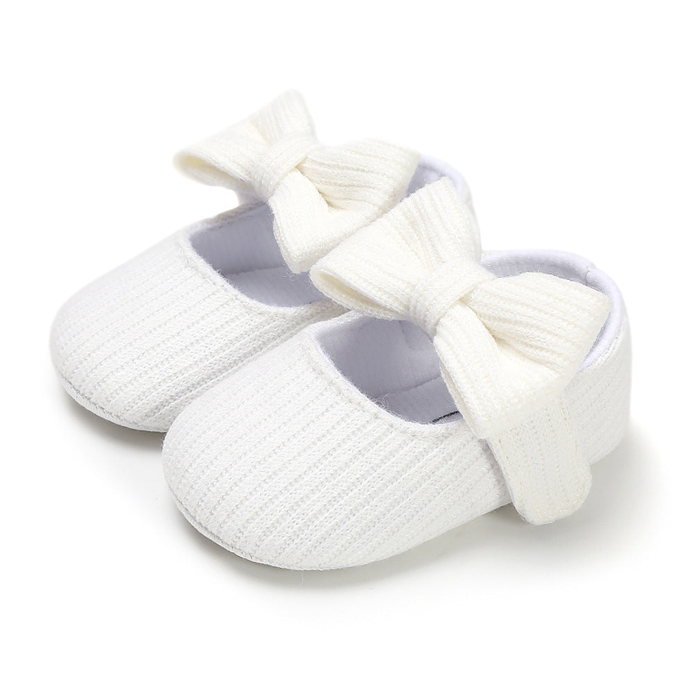 Bowknot Princess Shoes Yarn Soft Sole Baby Shoes
