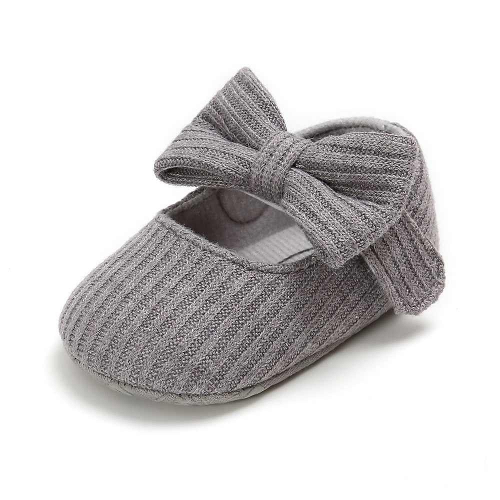 Bowknot Princess Shoes Yarn Soft Sole Baby Shoes