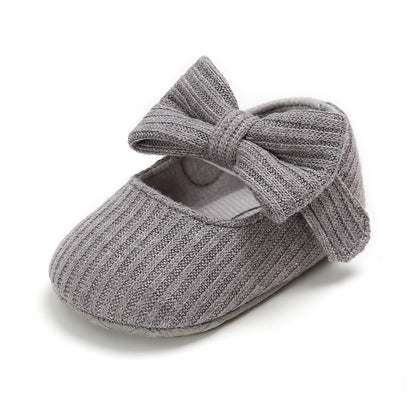 Bowknot Princess Shoes Yarn Soft Sole Baby Shoes