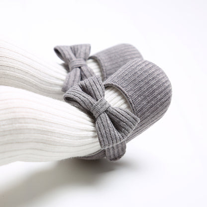 Bowknot Princess Shoes Yarn Soft Sole Baby Shoes