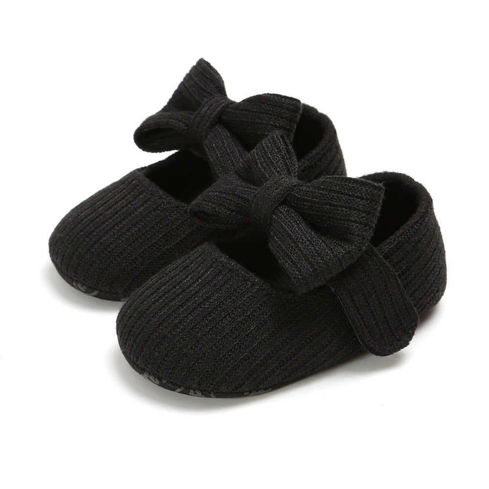 Bowknot Princess Shoes Yarn Soft Sole Baby Shoes
