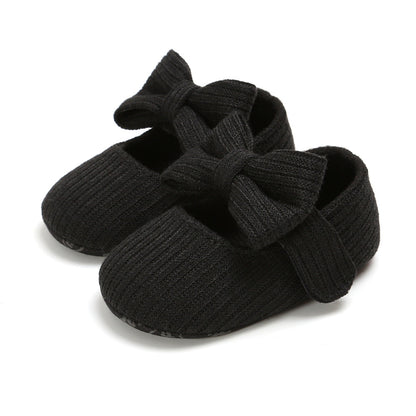 Bowknot Princess Shoes Yarn Soft Sole Baby Shoes