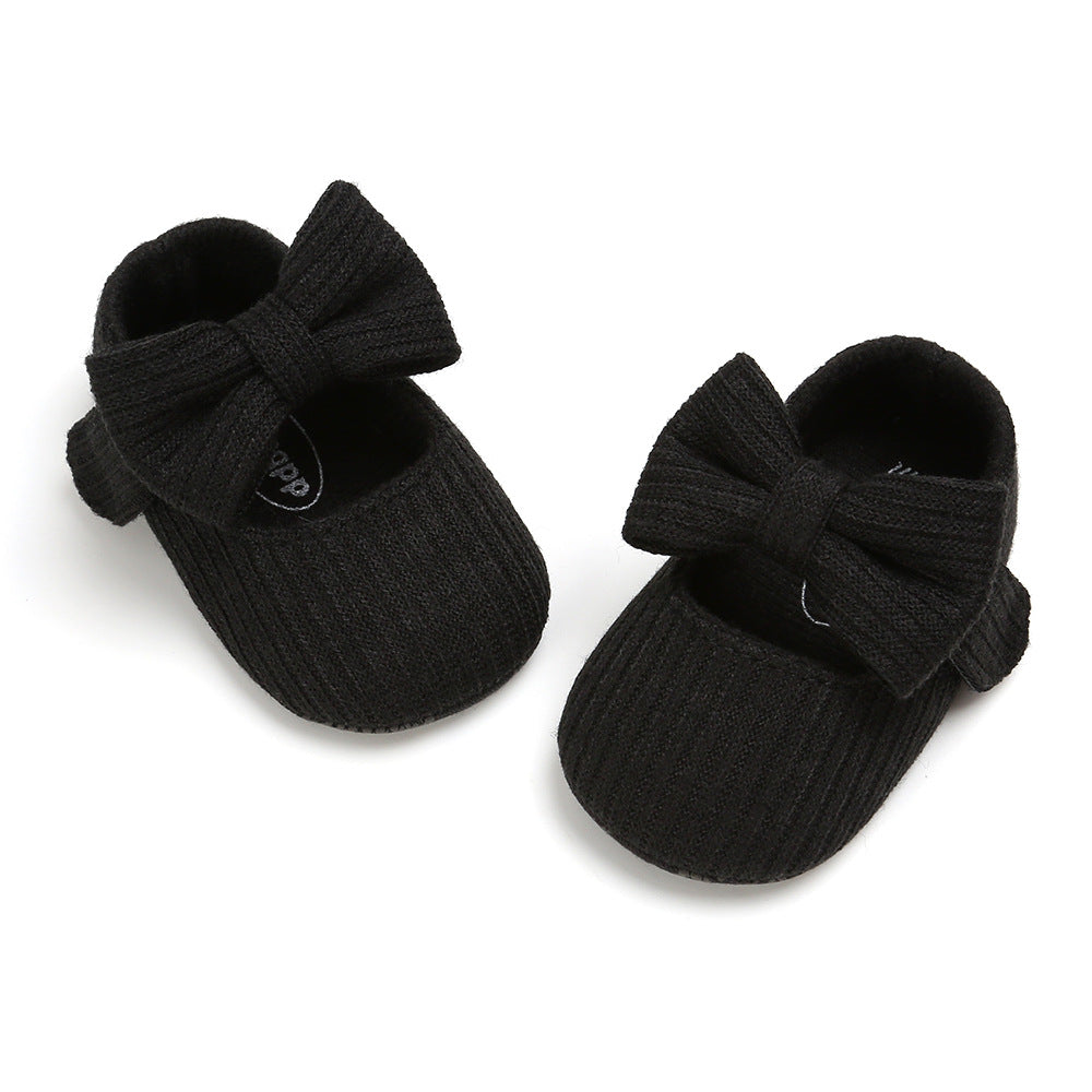 Bowknot Princess Shoes Yarn Soft Sole Baby Shoes