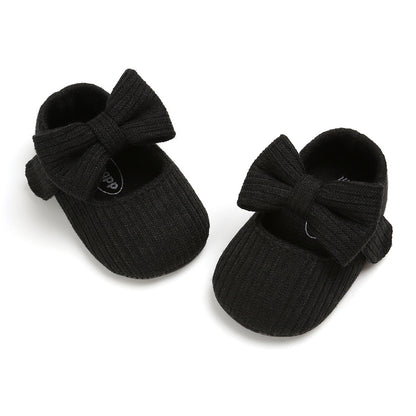 Bowknot Princess Shoes Yarn Soft Sole Baby Shoes
