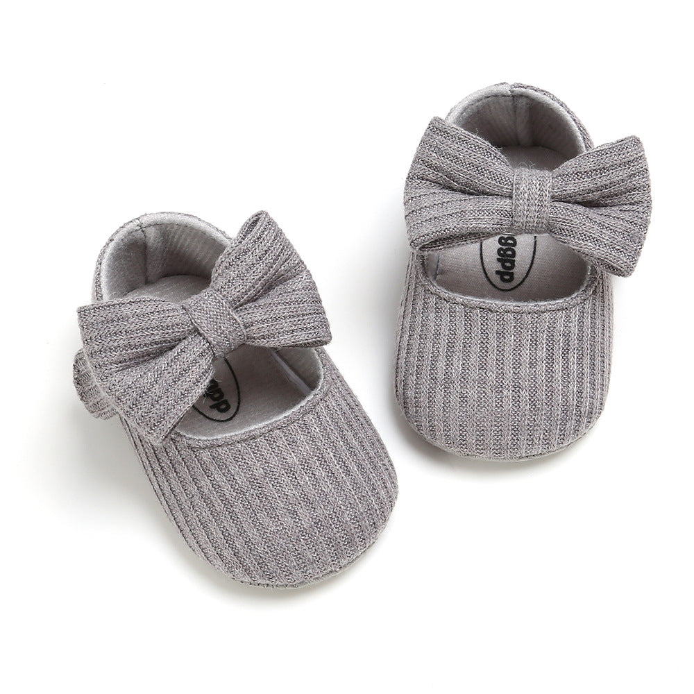 Bowknot Princess Shoes Yarn Soft Sole Baby Shoes